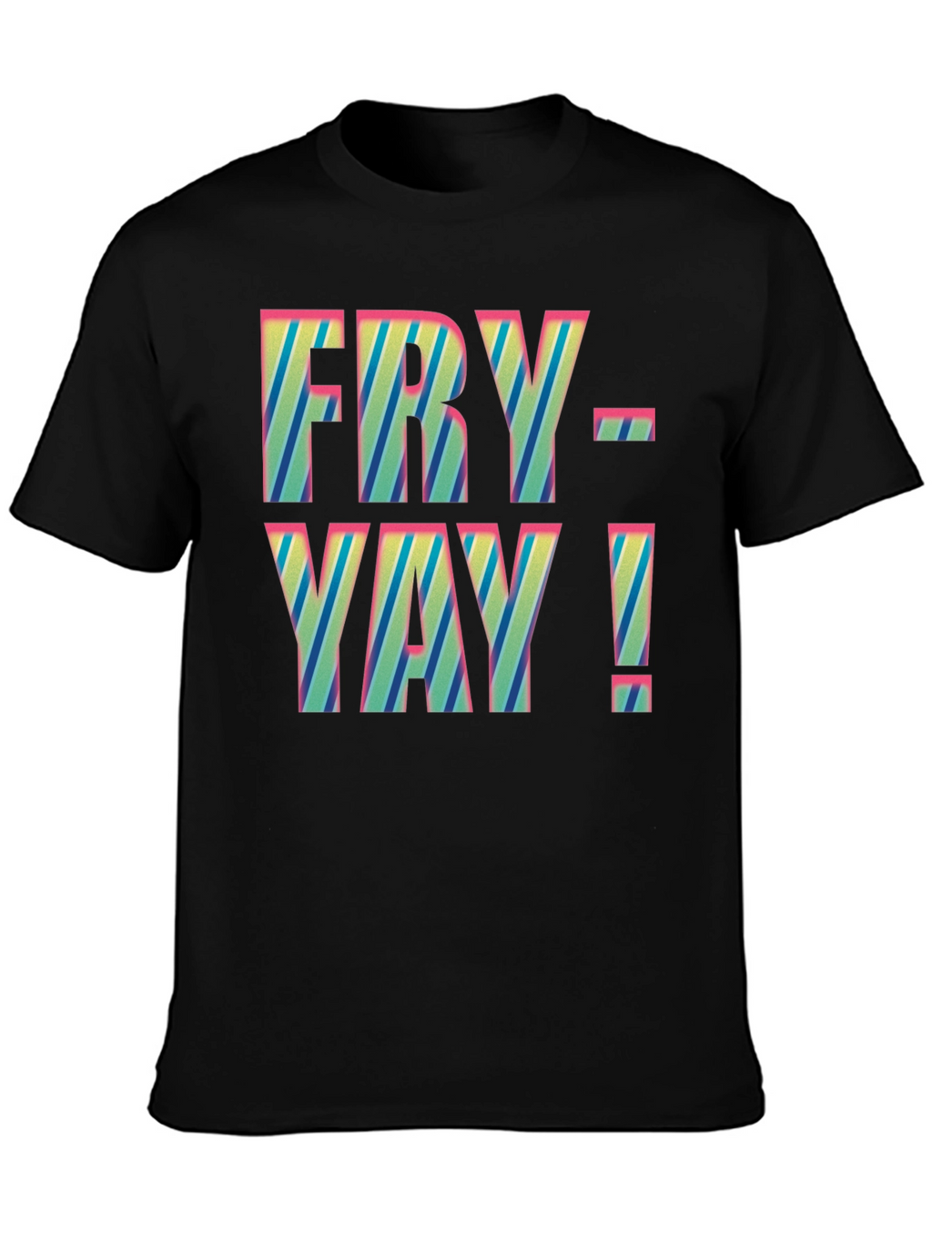 Fry-Yay! Striped Graphic Tee - Fun Friday Shirt