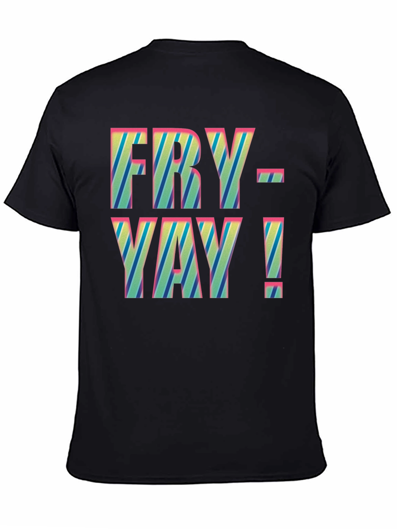 Fry-Yay! Striped Graphic Tee - Fun Friday Shirt