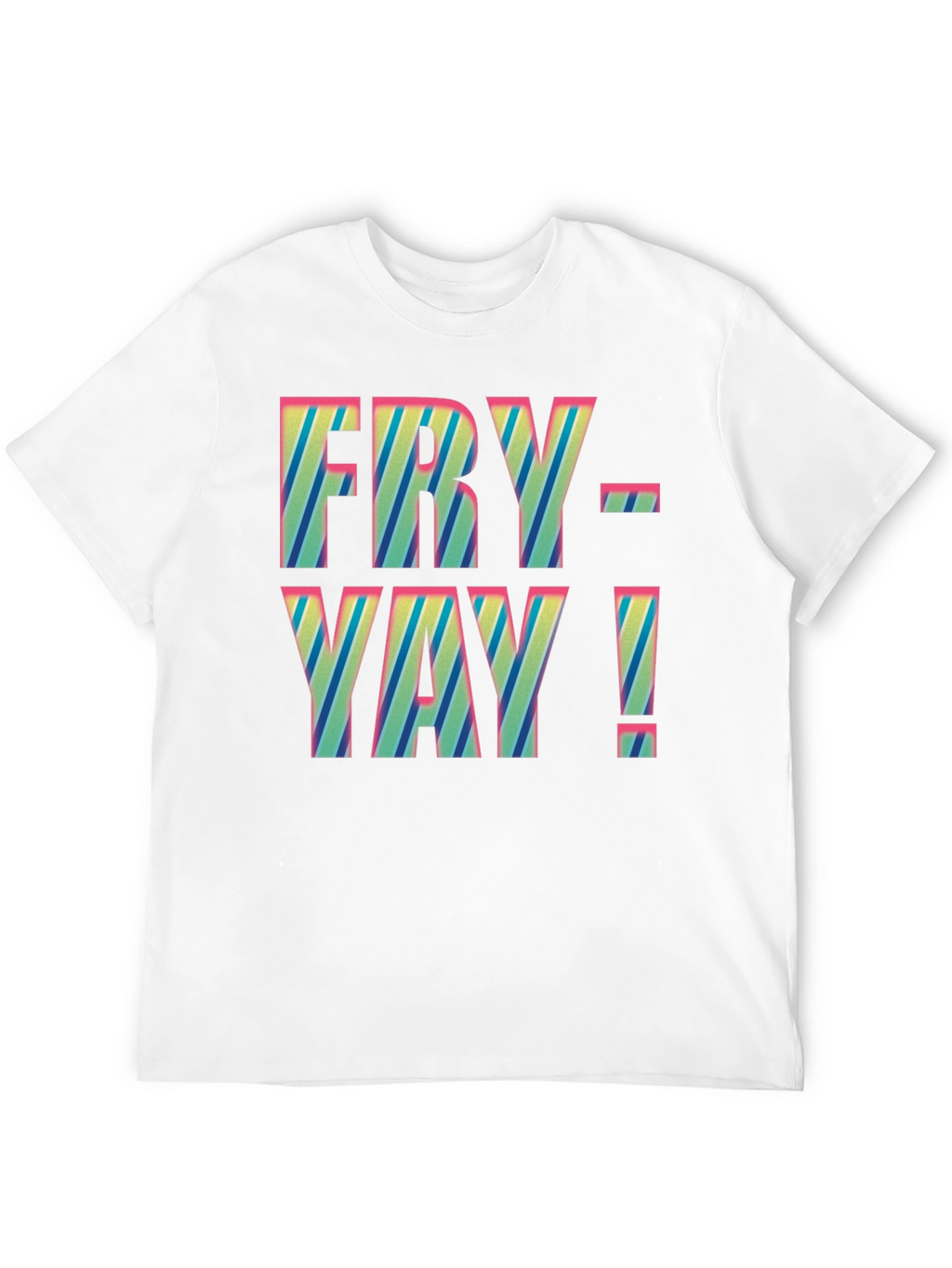 Fry-Yay! Striped Graphic Tee - Fun Friday Shirt