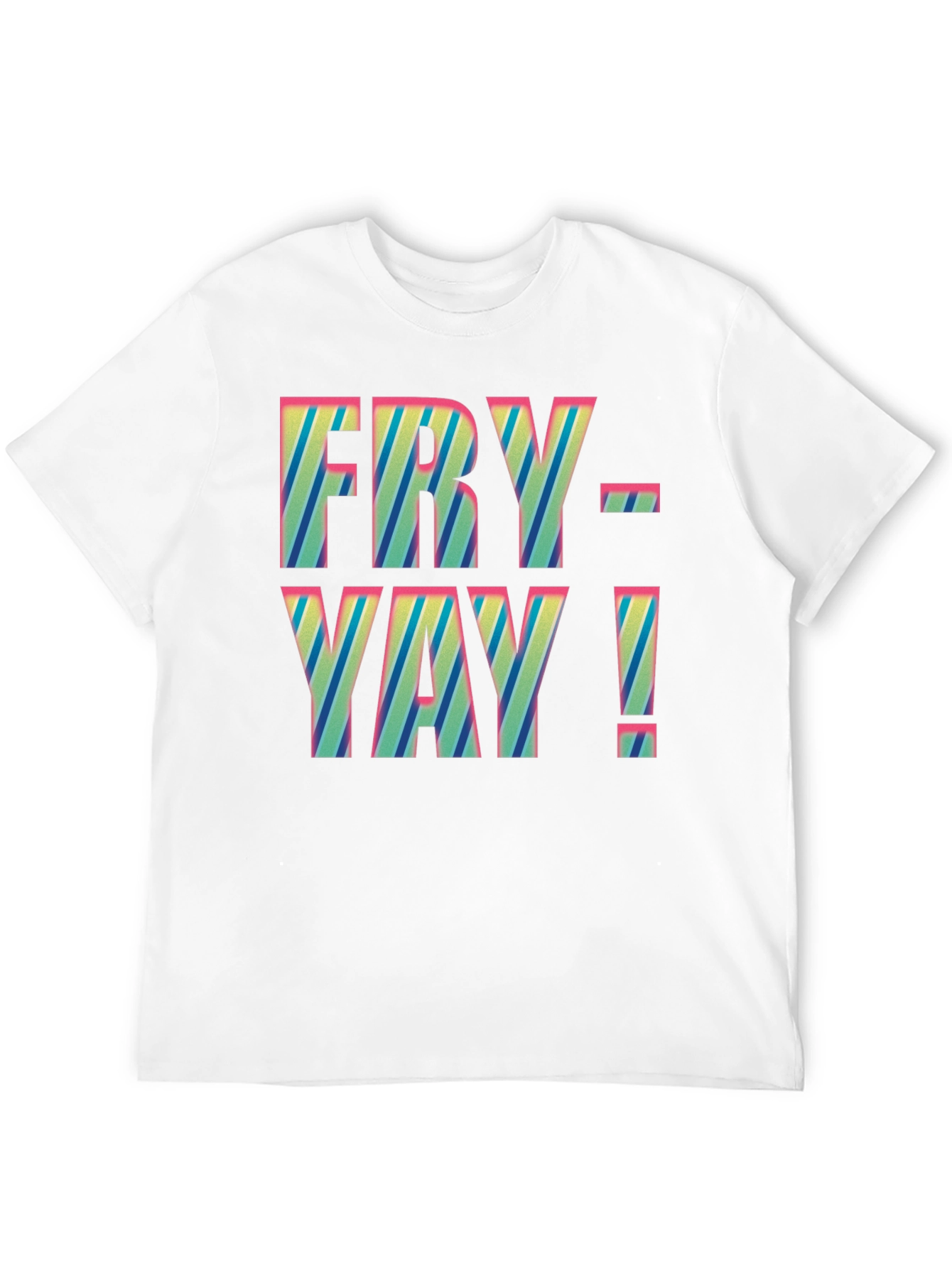 Fry-Yay! Striped Graphic Tee - Fun Friday Shirt