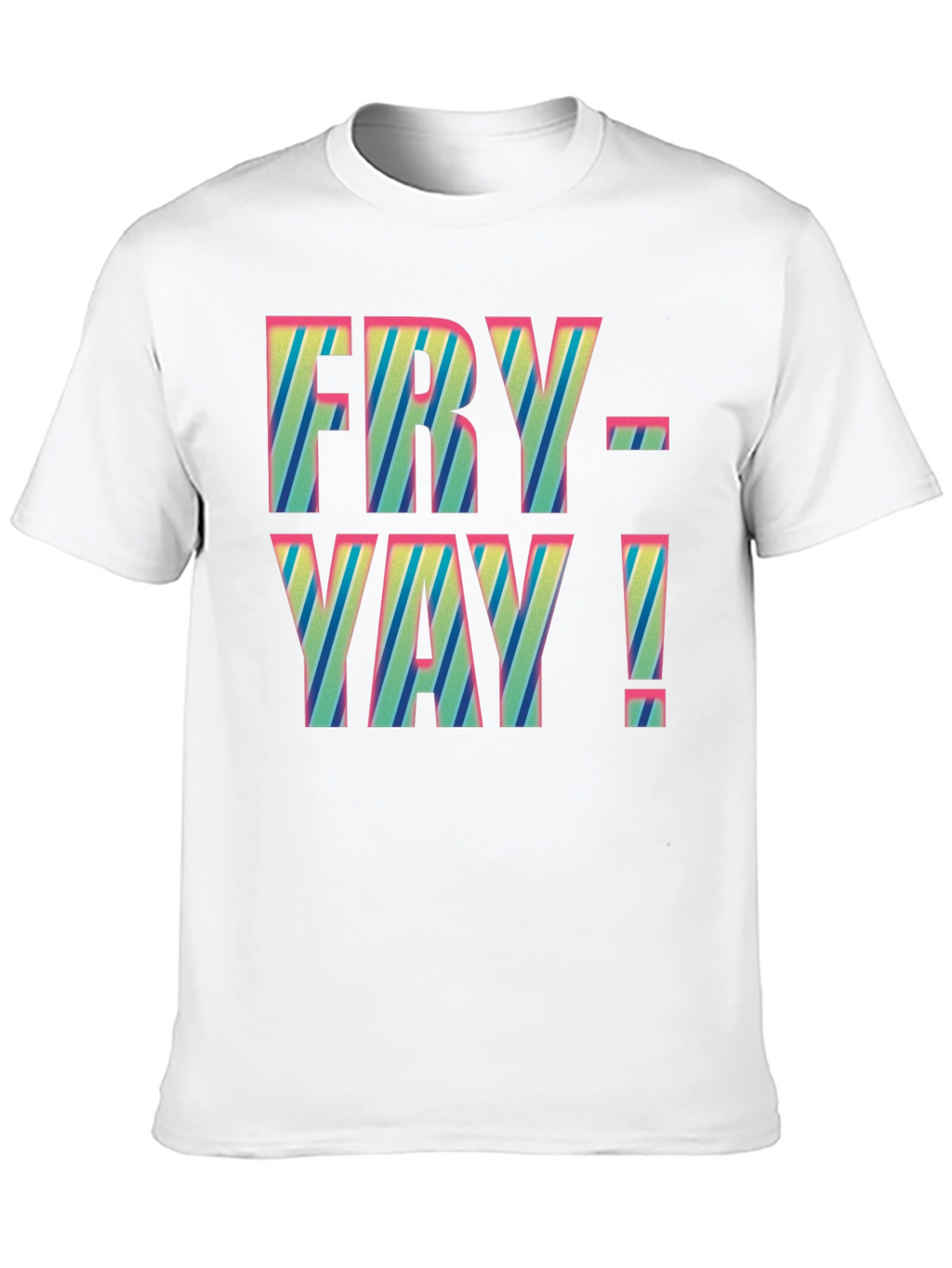 Fry-Yay! Striped Graphic Tee - Fun Friday Shirt