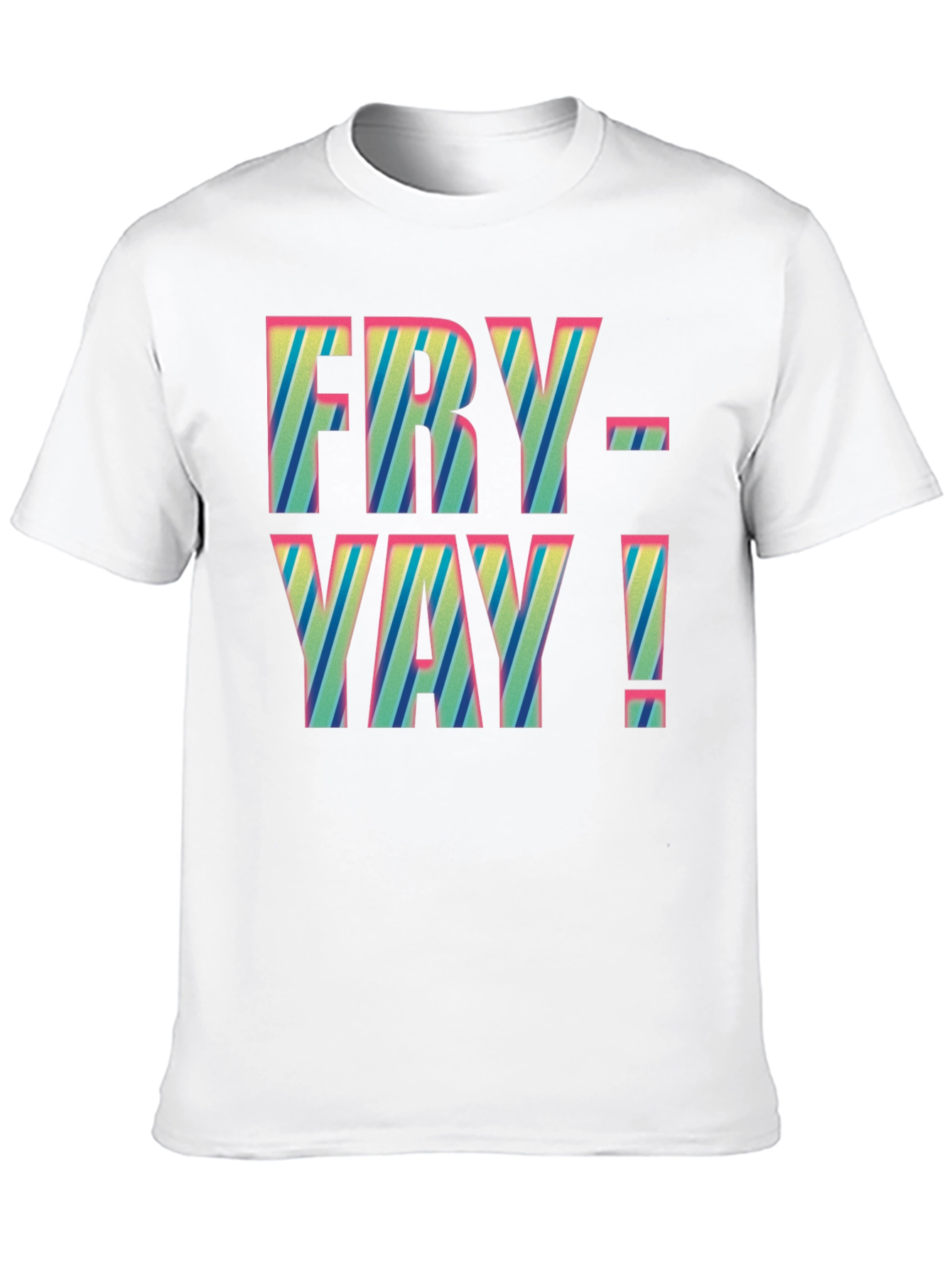 Fry-Yay! Striped Graphic Tee - Fun Friday Shirt