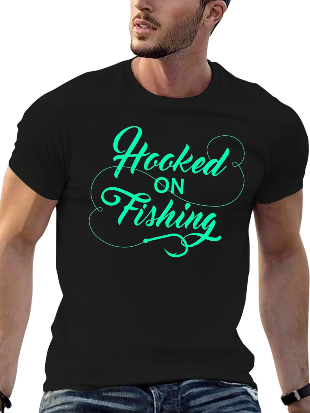 Hooked on Fishing - Graphic T-Shirt