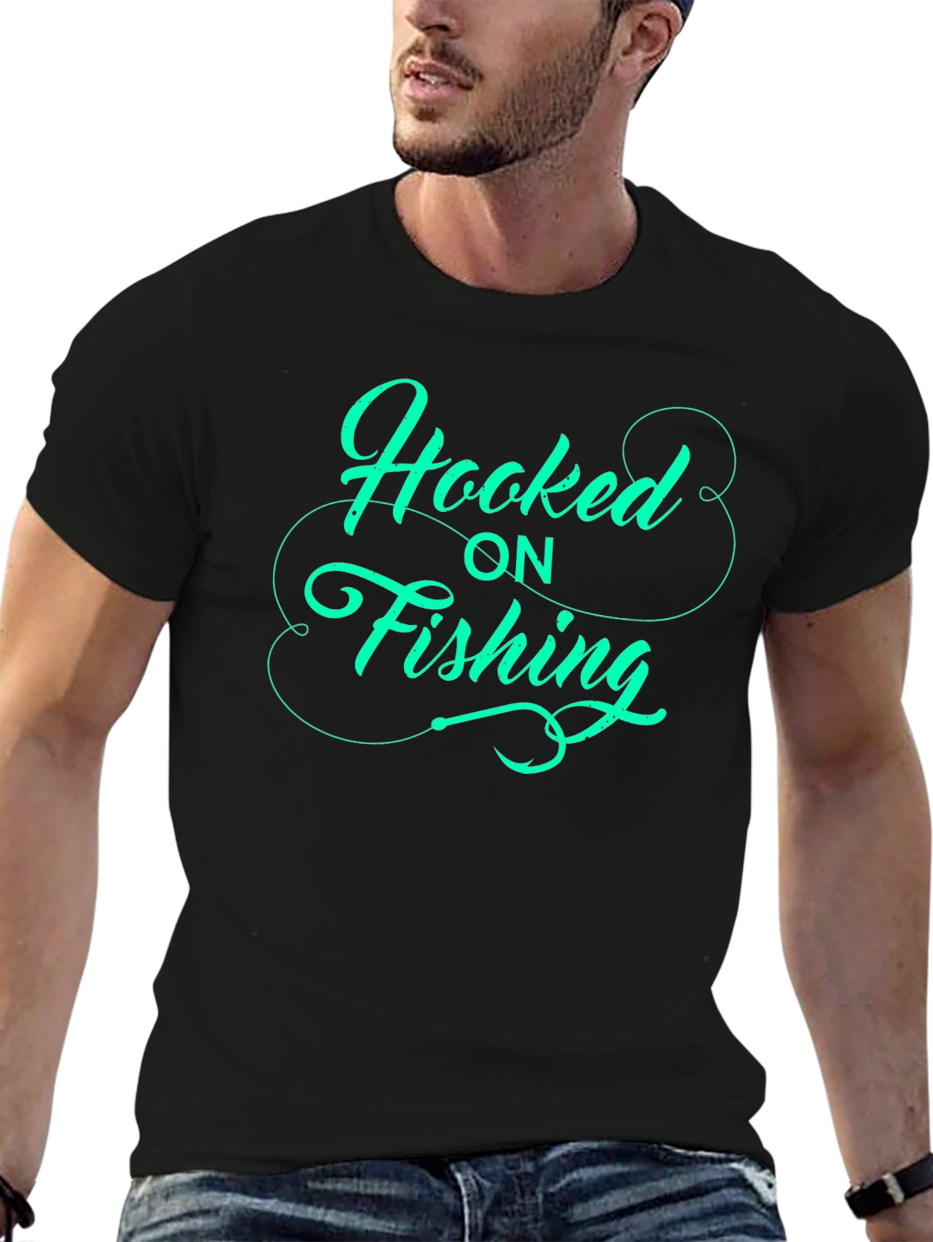 Hooked on Fishing - Graphic T-Shirt