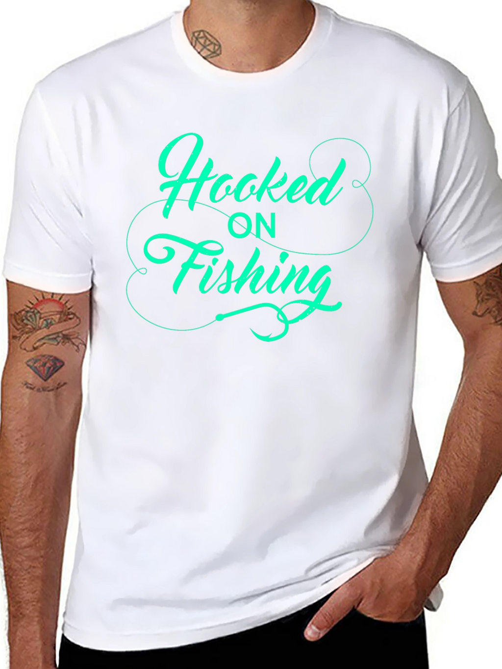 Hooked on Fishing - Graphic T-Shirt