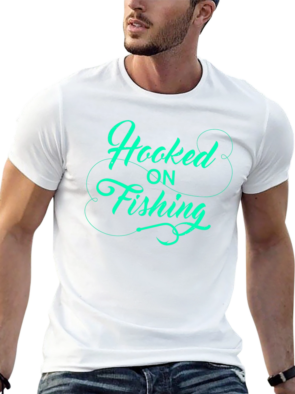 Hooked on Fishing - Graphic T-Shirt