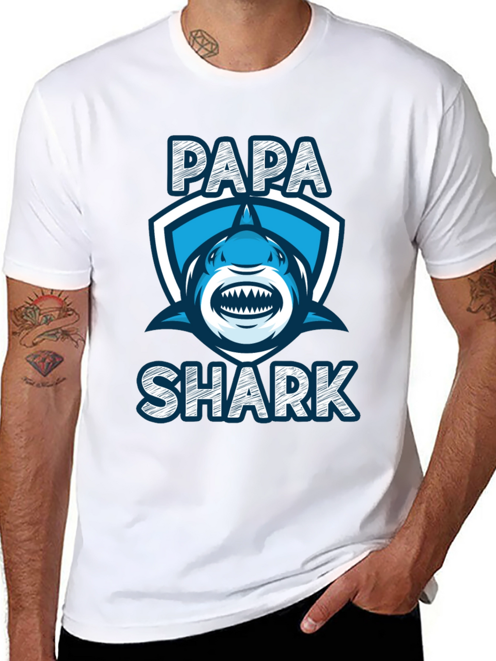 Papa Shark Graphic Tee - Fathers Day Gift
