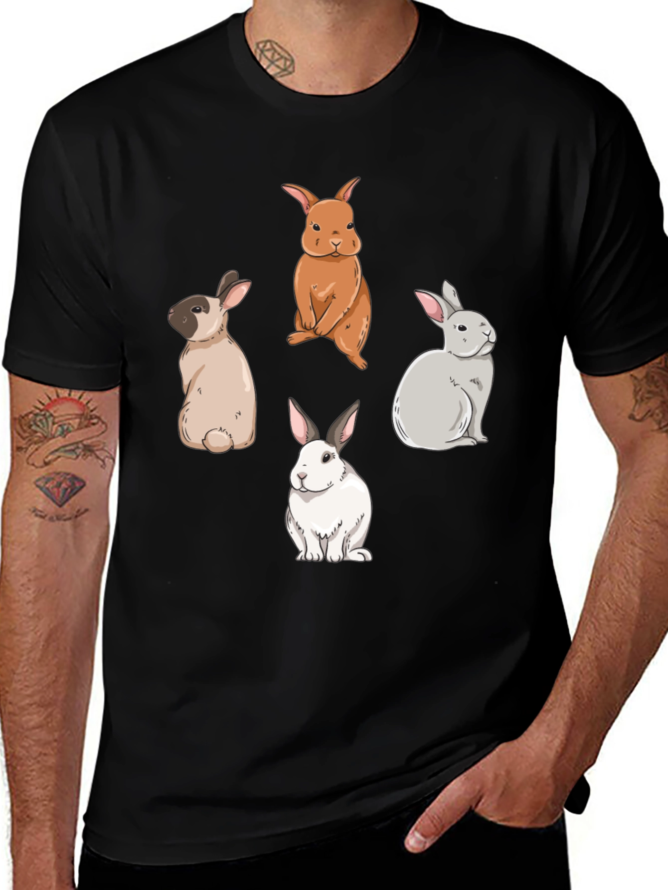 Cute Rabbits Graphic T-Shirt