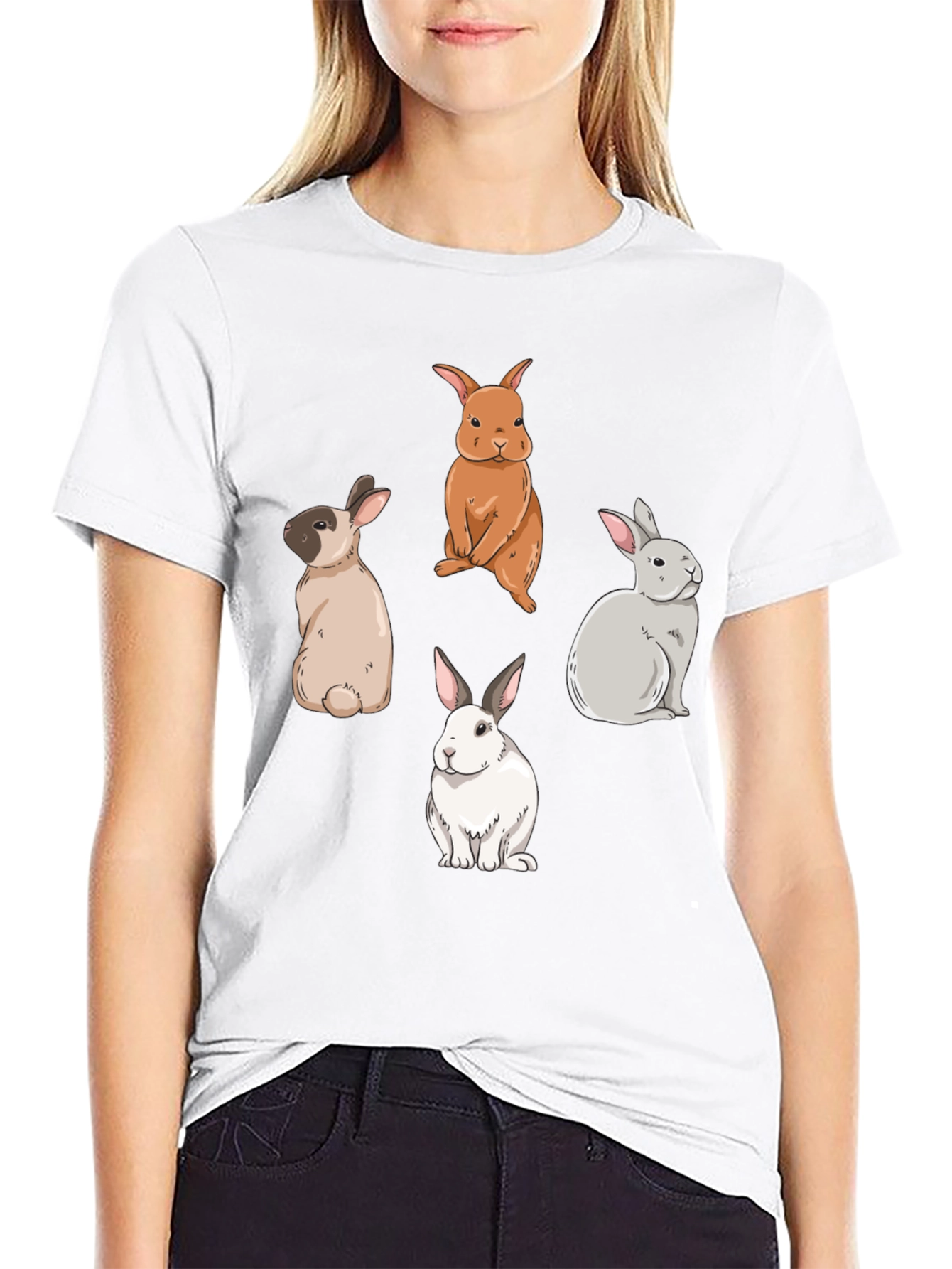 Cute Rabbits Graphic T-Shirt