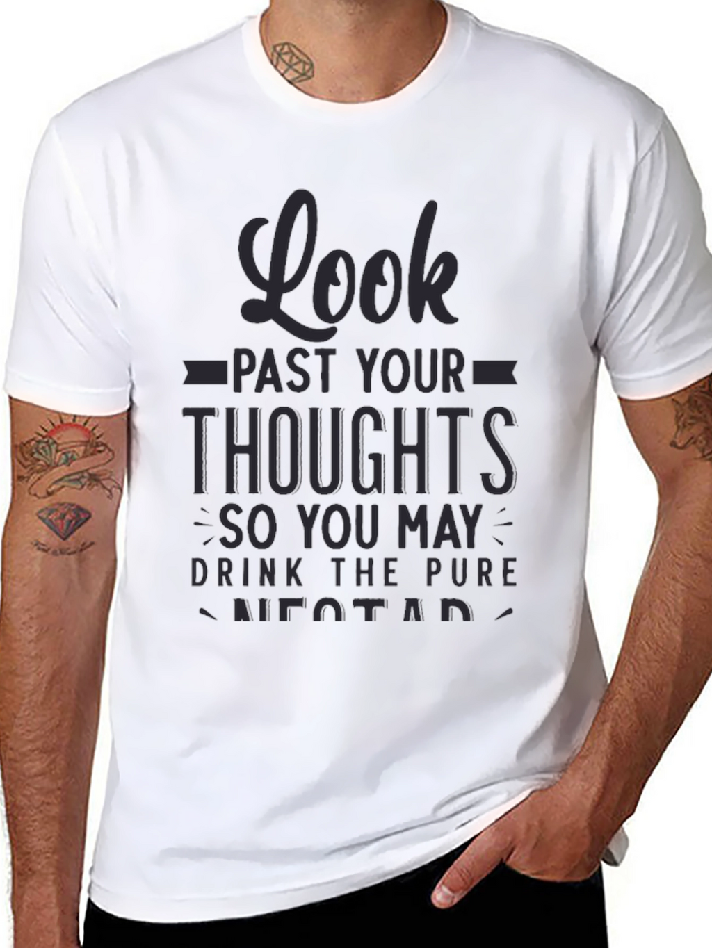 Look Past Your Thoughts Mens Black T-Shirt