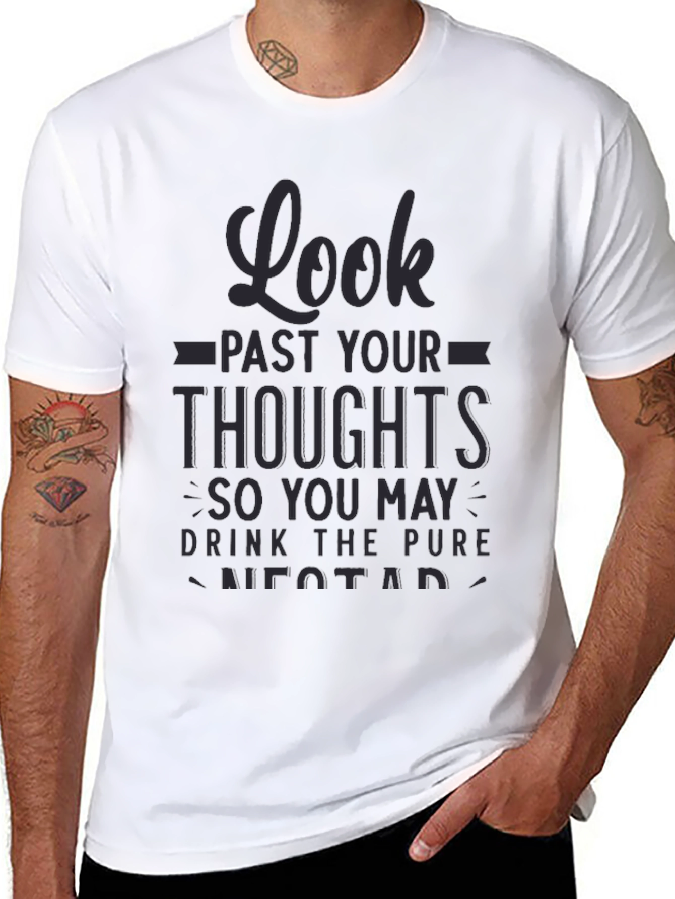 Look Past Your Thoughts Mens Black T-Shirt
