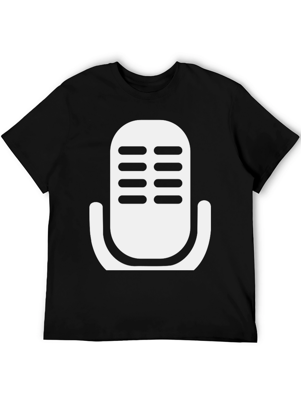 Retro Microphone Graphic T-Shirt - Classic Black Tee