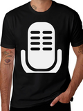 Retro Microphone Graphic T-Shirt - Classic Black Tee