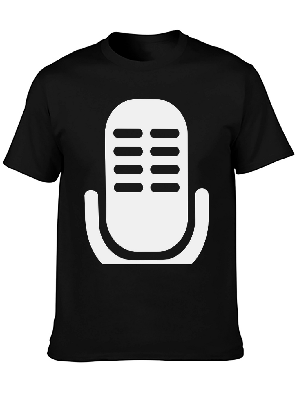 Retro Microphone Graphic T-Shirt - Classic Black Tee