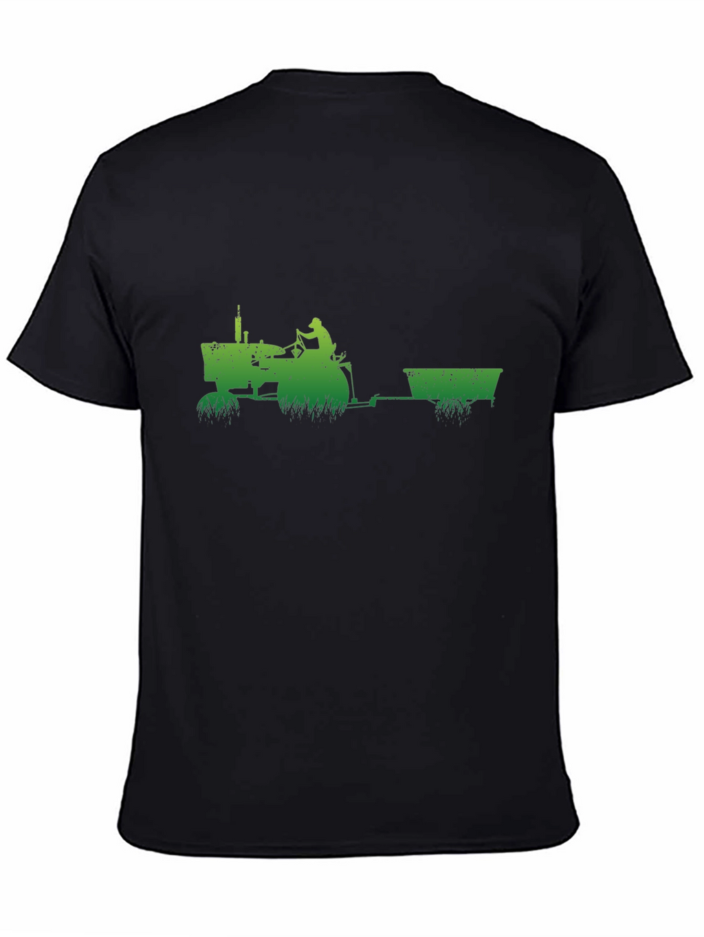 Green Tractor Black T-Shirt