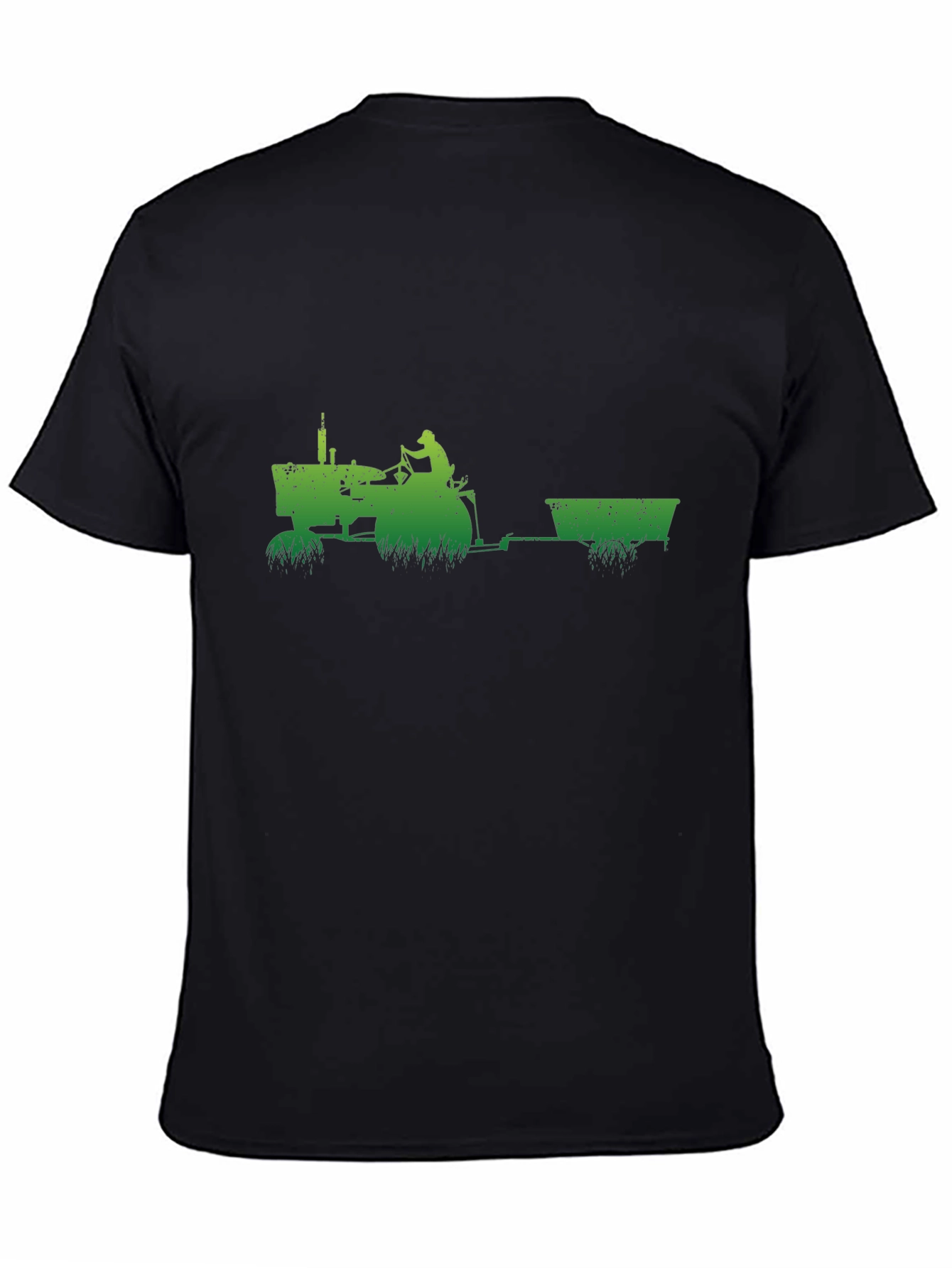 Green Tractor Black T-Shirt