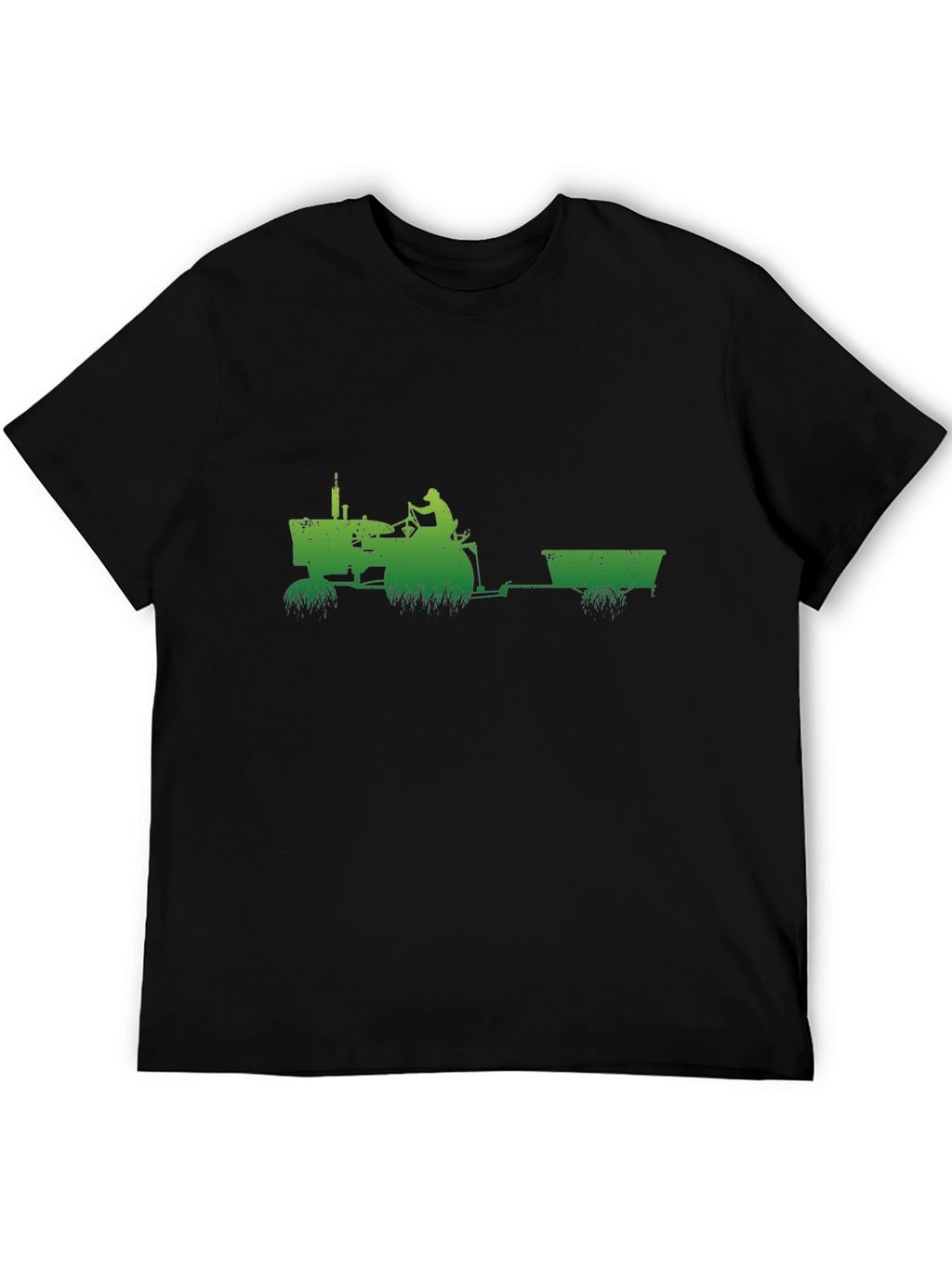 Green Tractor Black T-Shirt