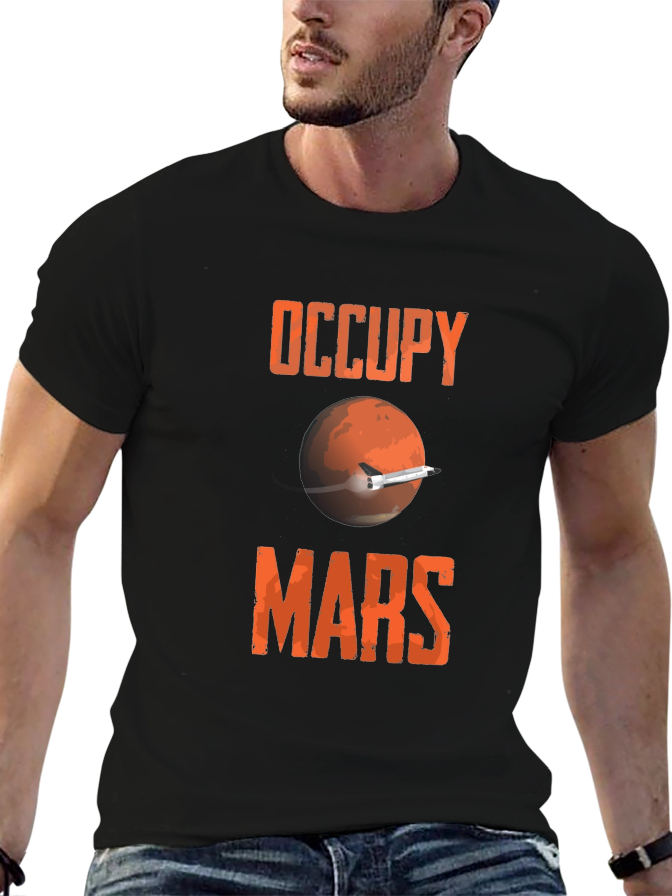 Occupy Mars Graphic Tee - Space Exploration T-Shirt