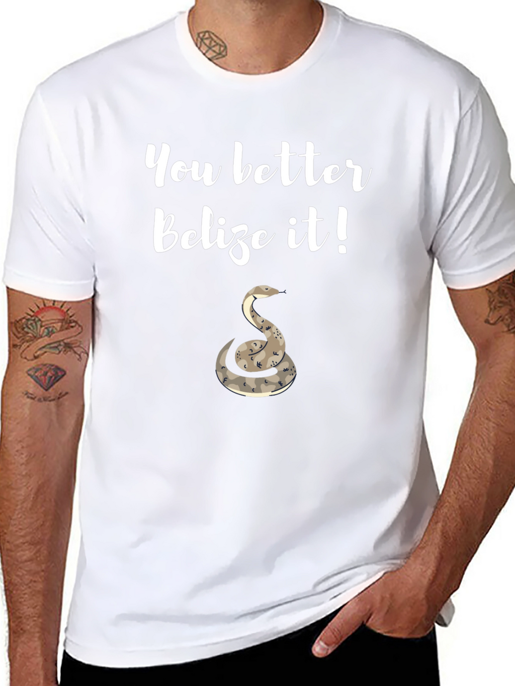 Belize It T-Shirt with Snake Graphic