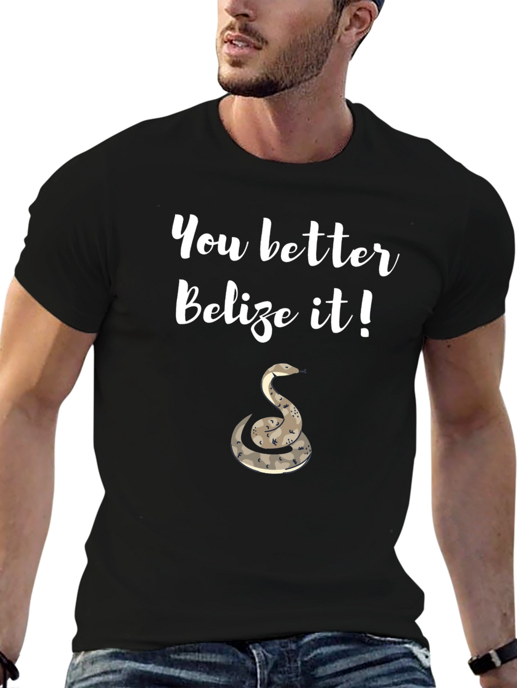Belize It T-Shirt with Snake Graphic