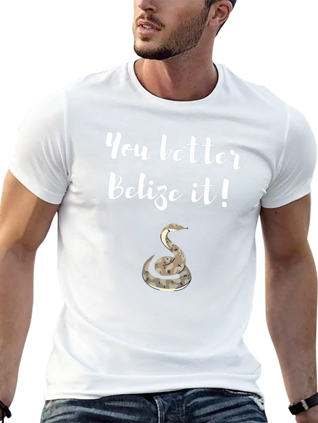 Belize It T-Shirt with Snake Graphic
