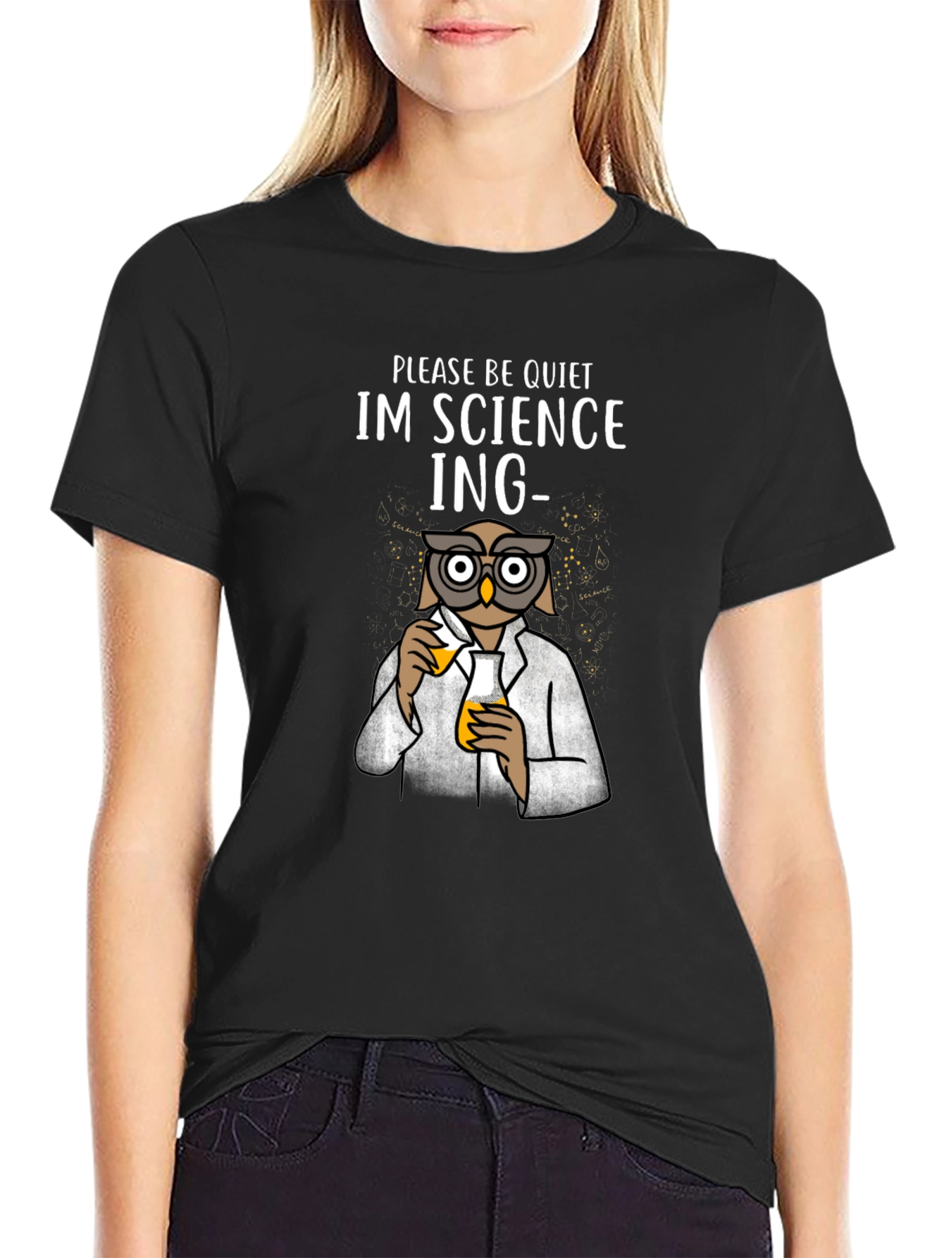 Science Owl T-Shirt - Please Be Quiet Im Sciencing