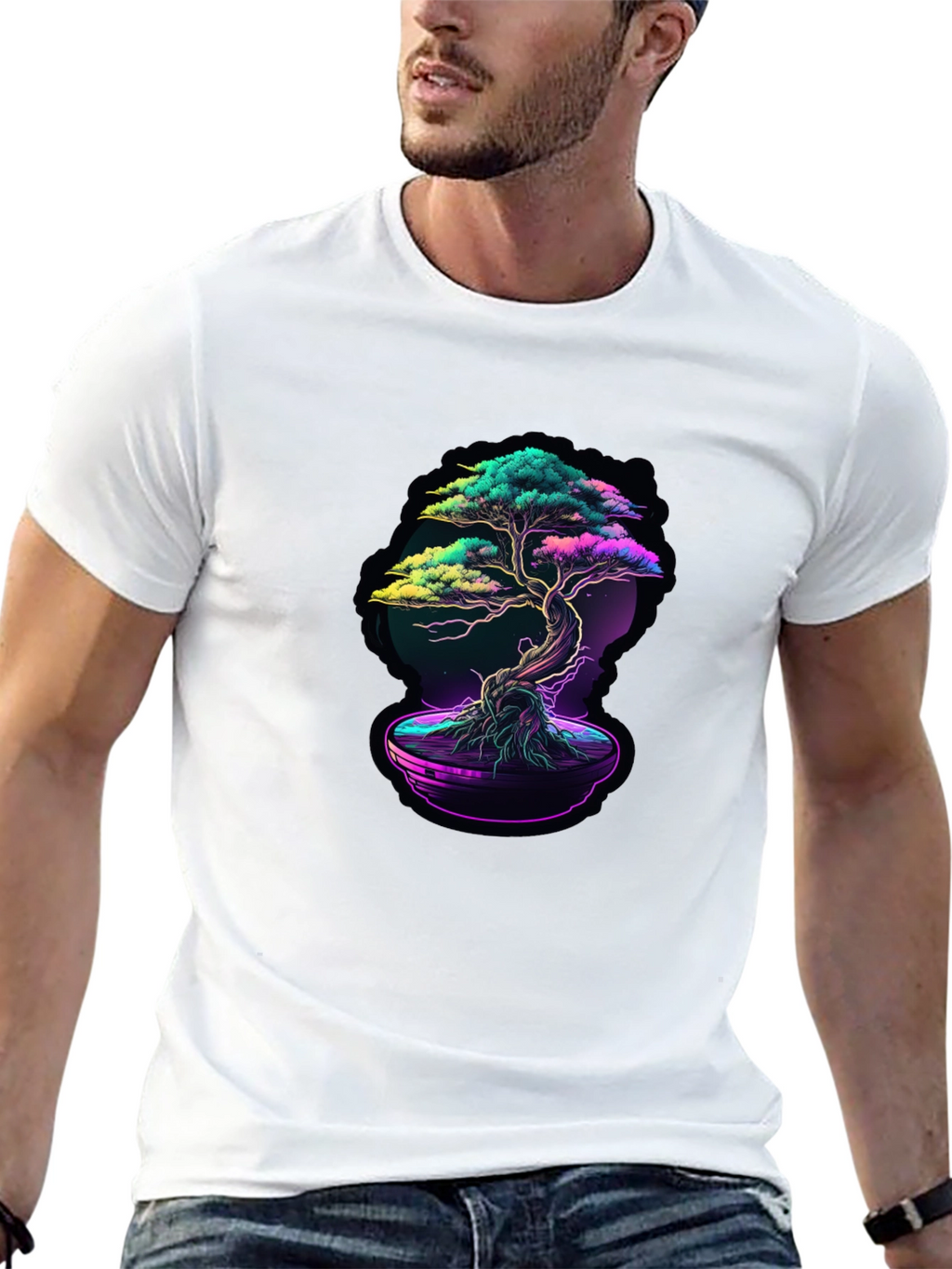 Neon Bonsai Graphic T-Shirt