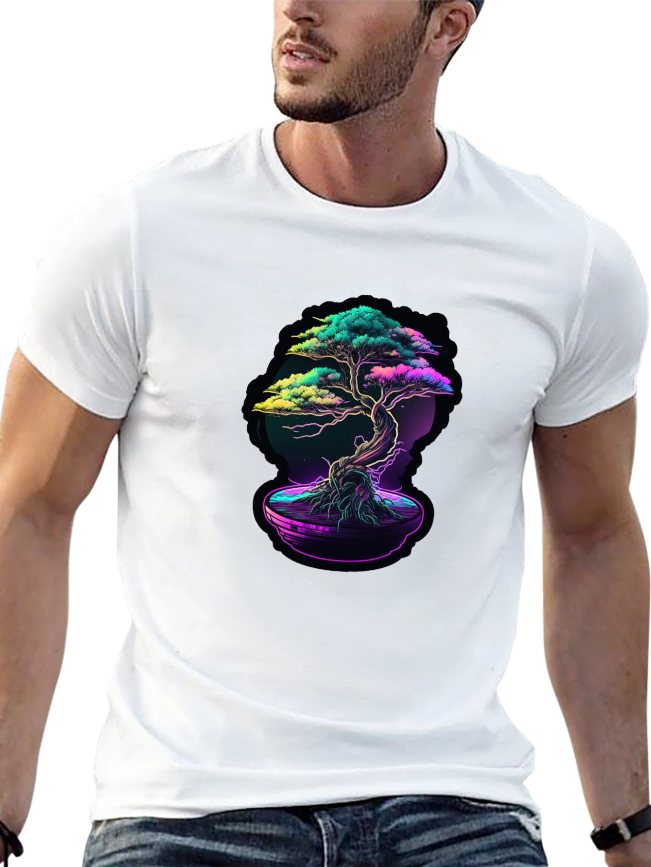Neon Bonsai Graphic T-Shirt