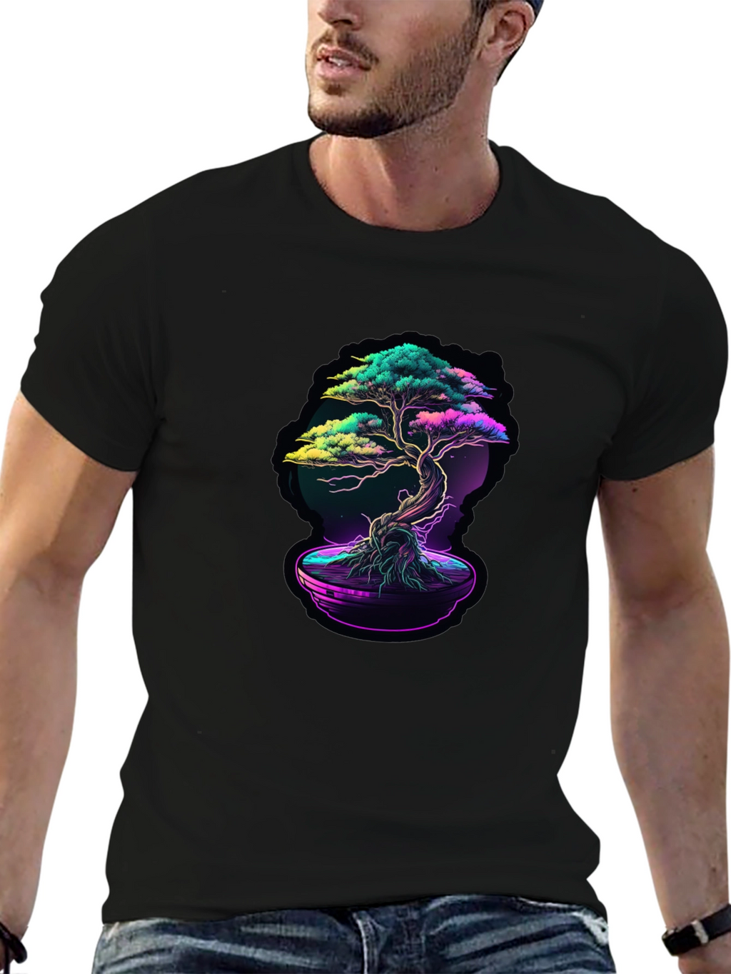 Neon Bonsai Graphic T-Shirt