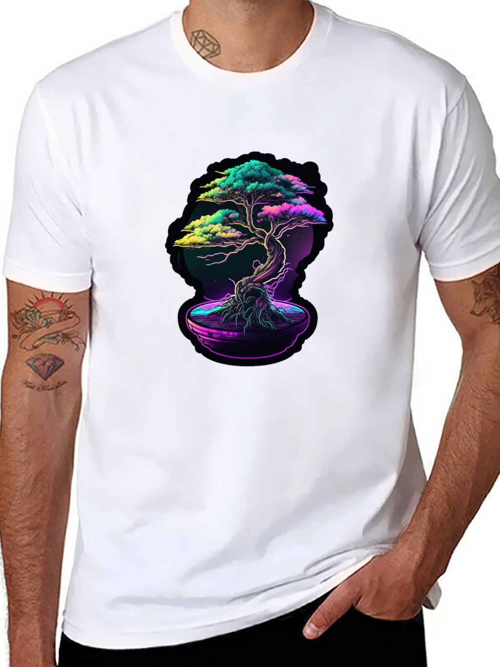 Neon Bonsai Graphic T-Shirt