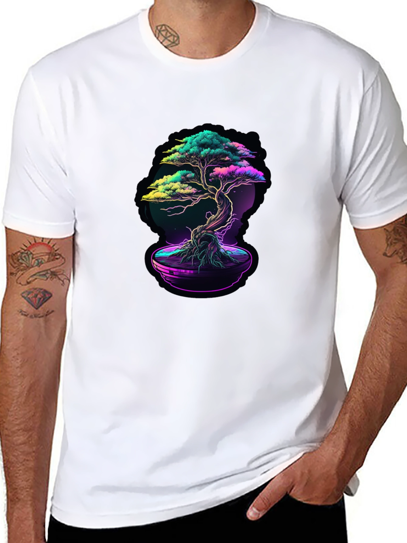 Neon Bonsai Graphic T-Shirt