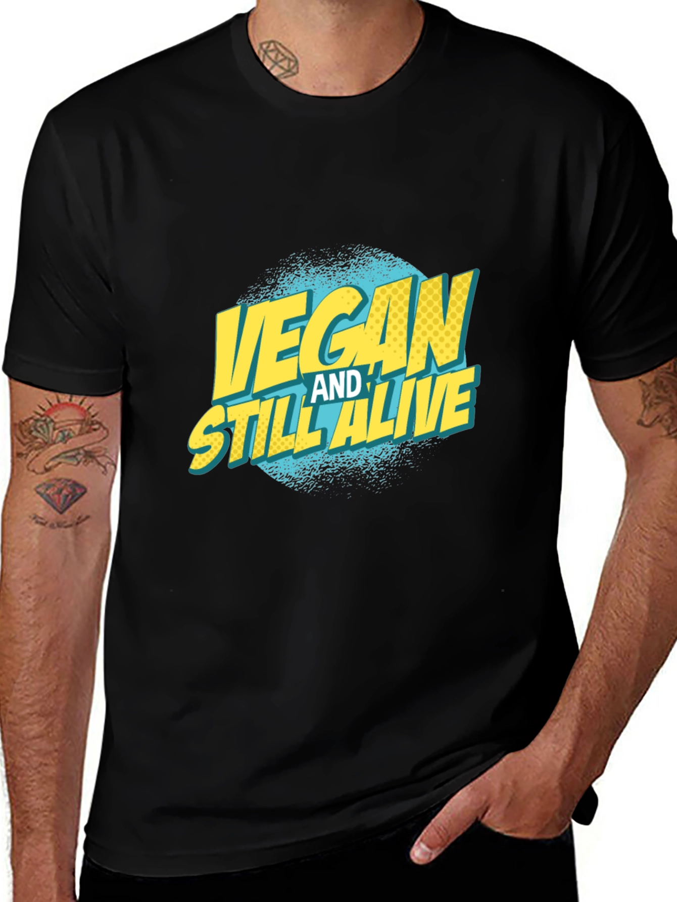 Vegan and Still Alive Graphic Tee - Black Unisex T-Shirt