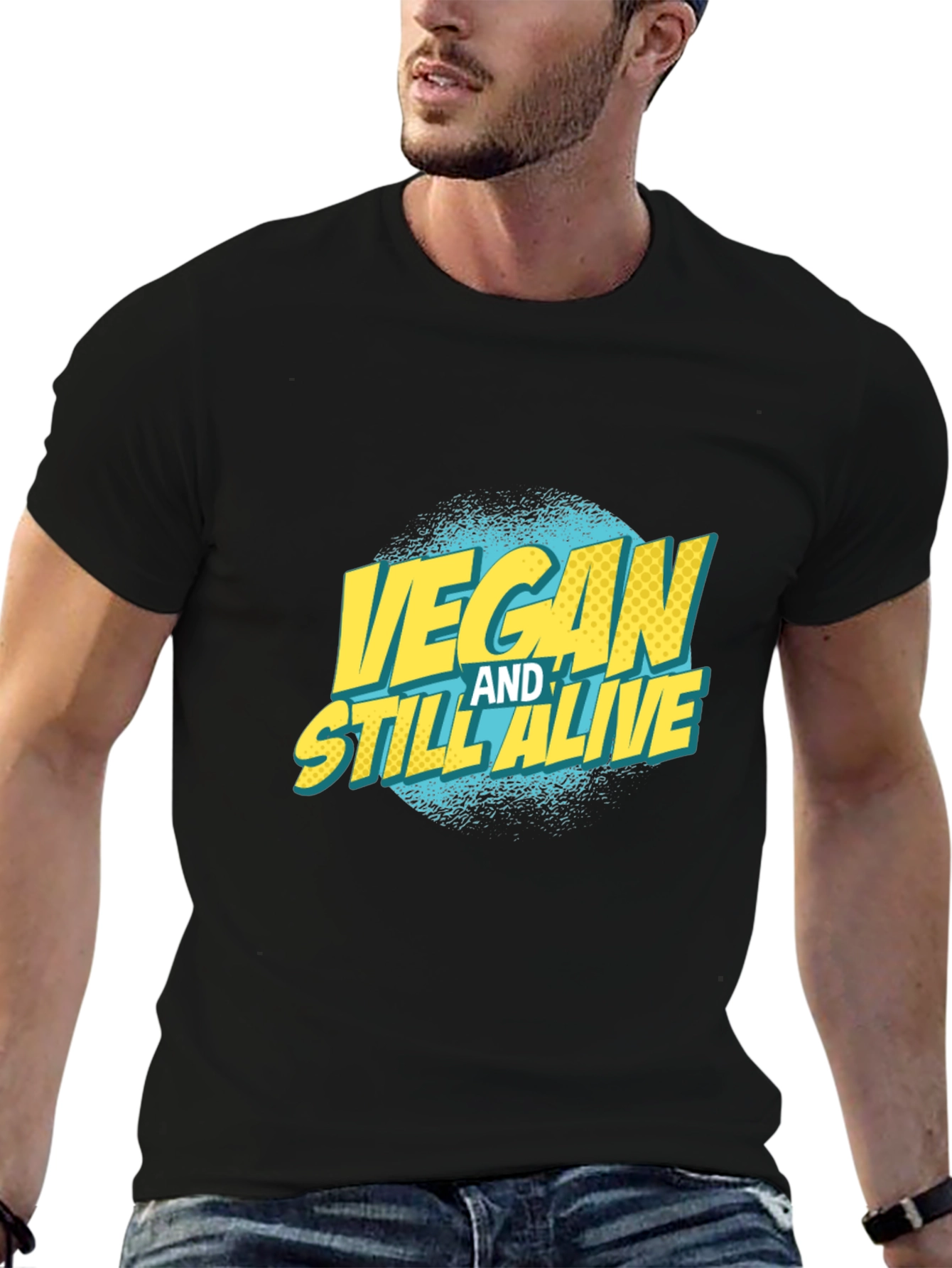 Vegan and Still Alive Graphic Tee - Black Unisex T-Shirt