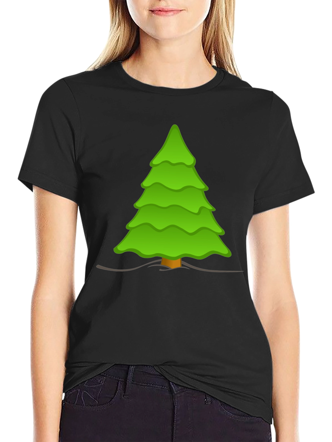 Festive Tree Graphic Tee - Soft Cotton Blend