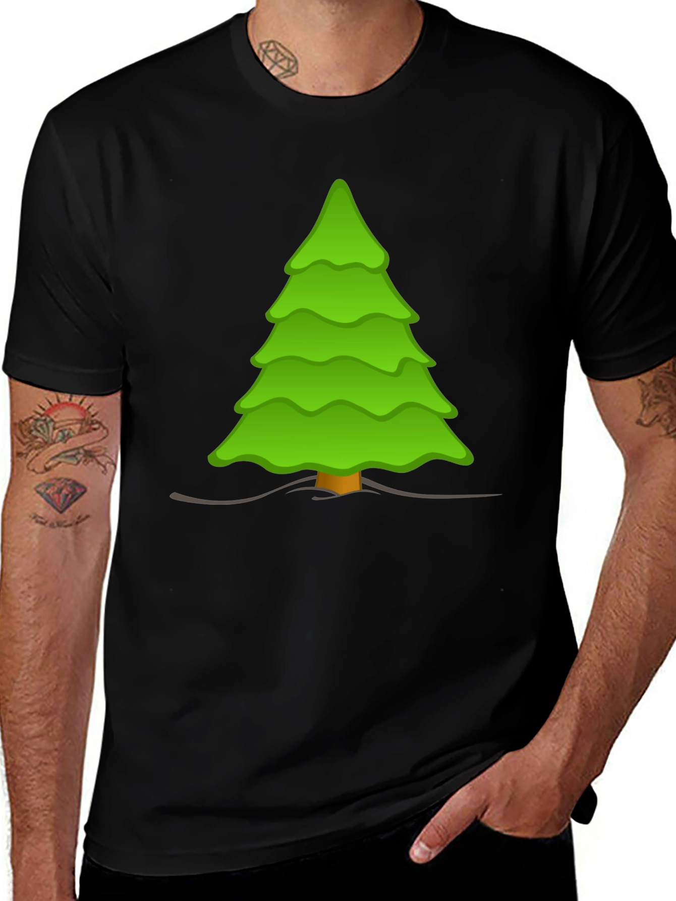 Festive Tree Graphic Tee - Soft Cotton Blend