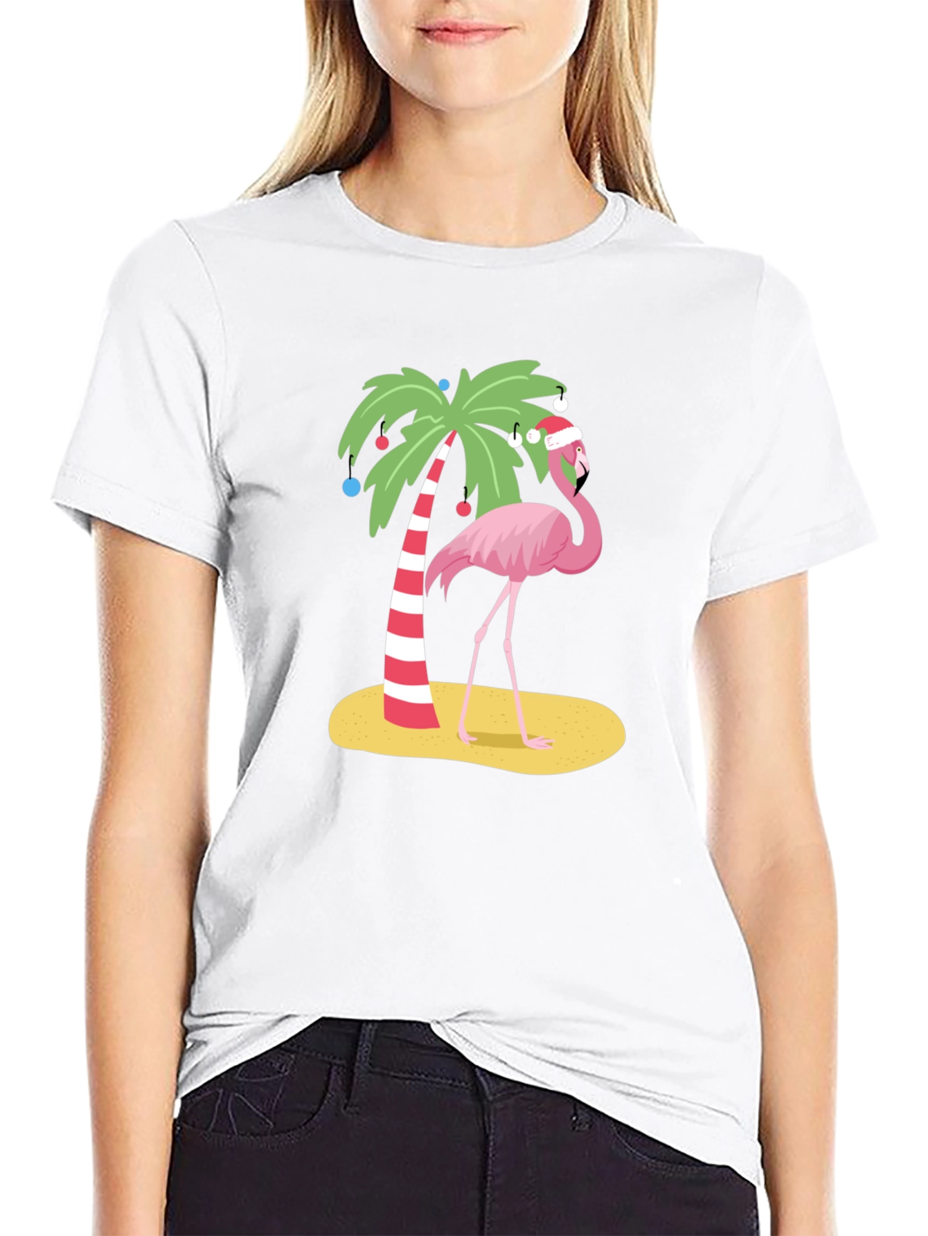 Festive Flamingo Tee - Christmas Holiday Apparel
