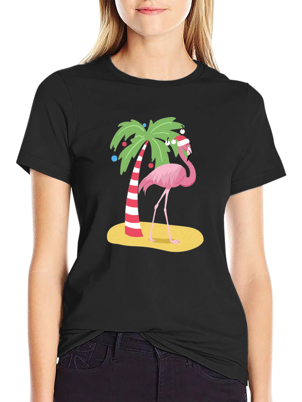 Festive Flamingo Tee - Christmas Holiday Apparel
