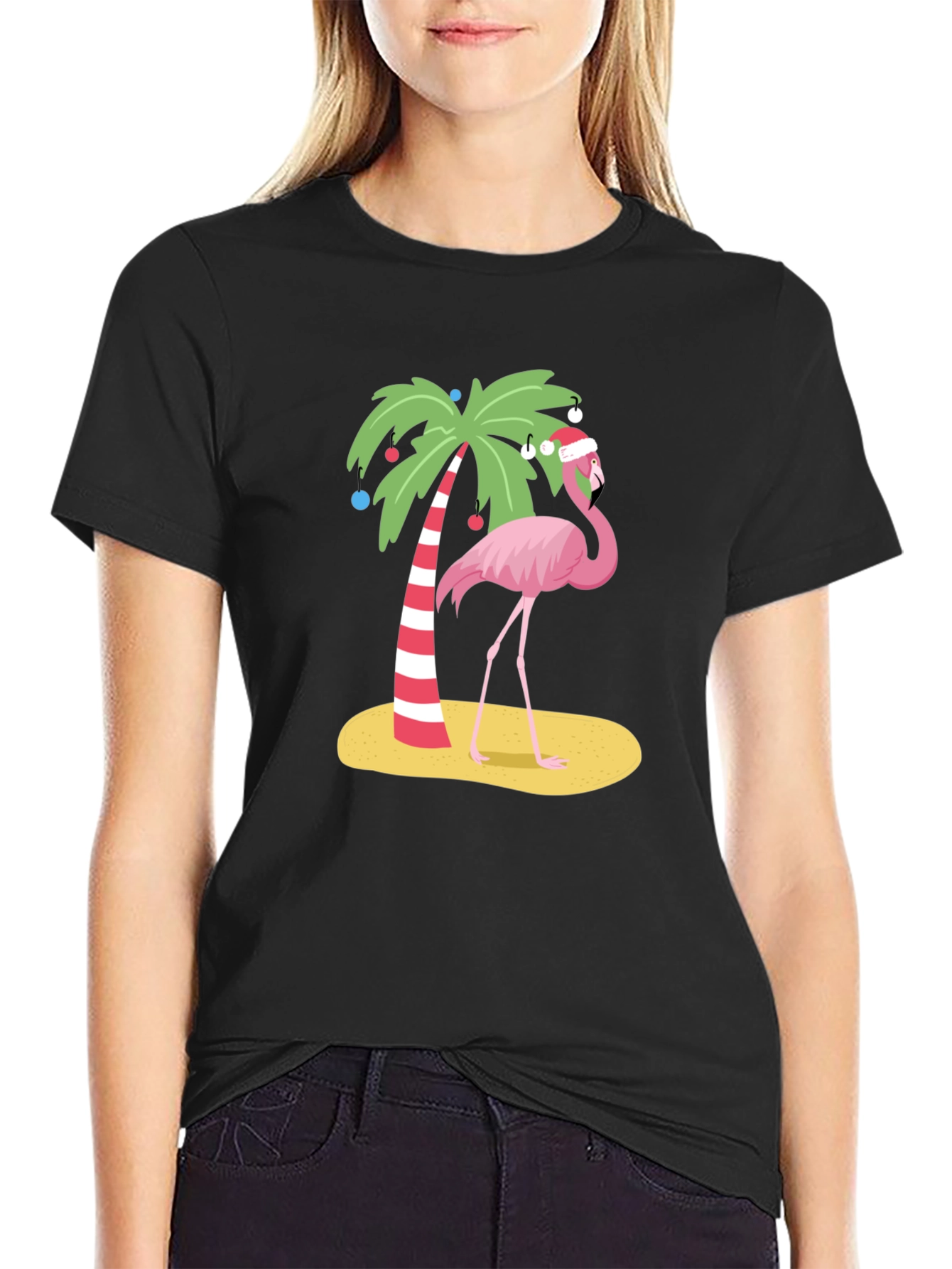 Festive Flamingo Tee - Christmas Holiday Apparel