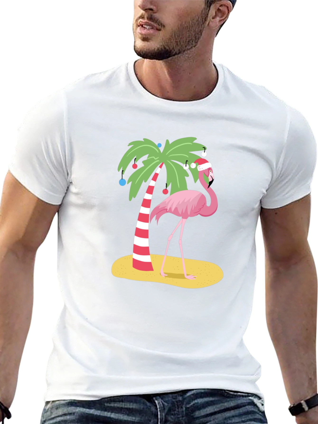 Festive Flamingo Tee - Christmas Holiday Apparel