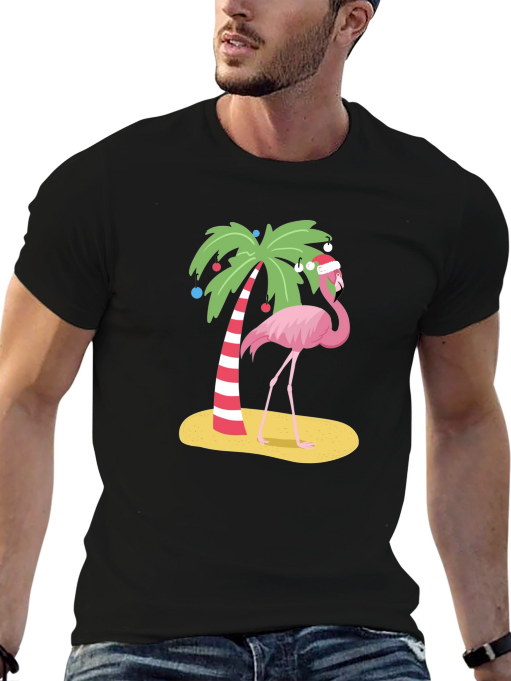 Festive Flamingo Tee - Christmas Holiday Apparel