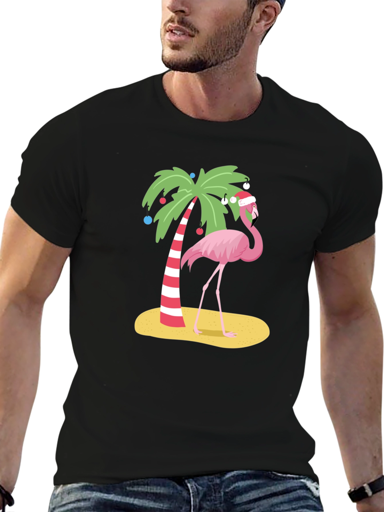 Festive Flamingo Tee - Christmas Holiday Apparel