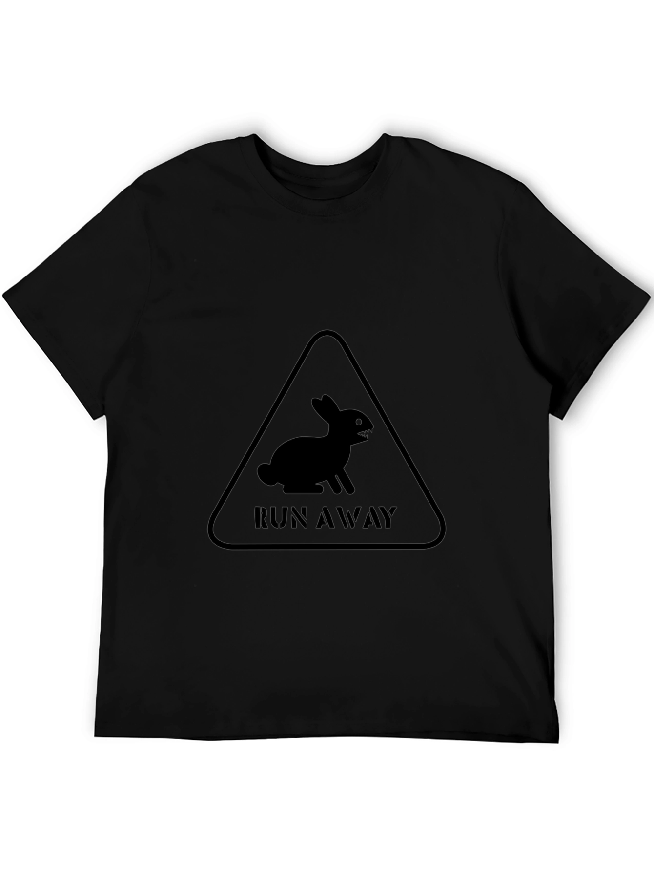 Run Away Rabbit Black T-Shirt