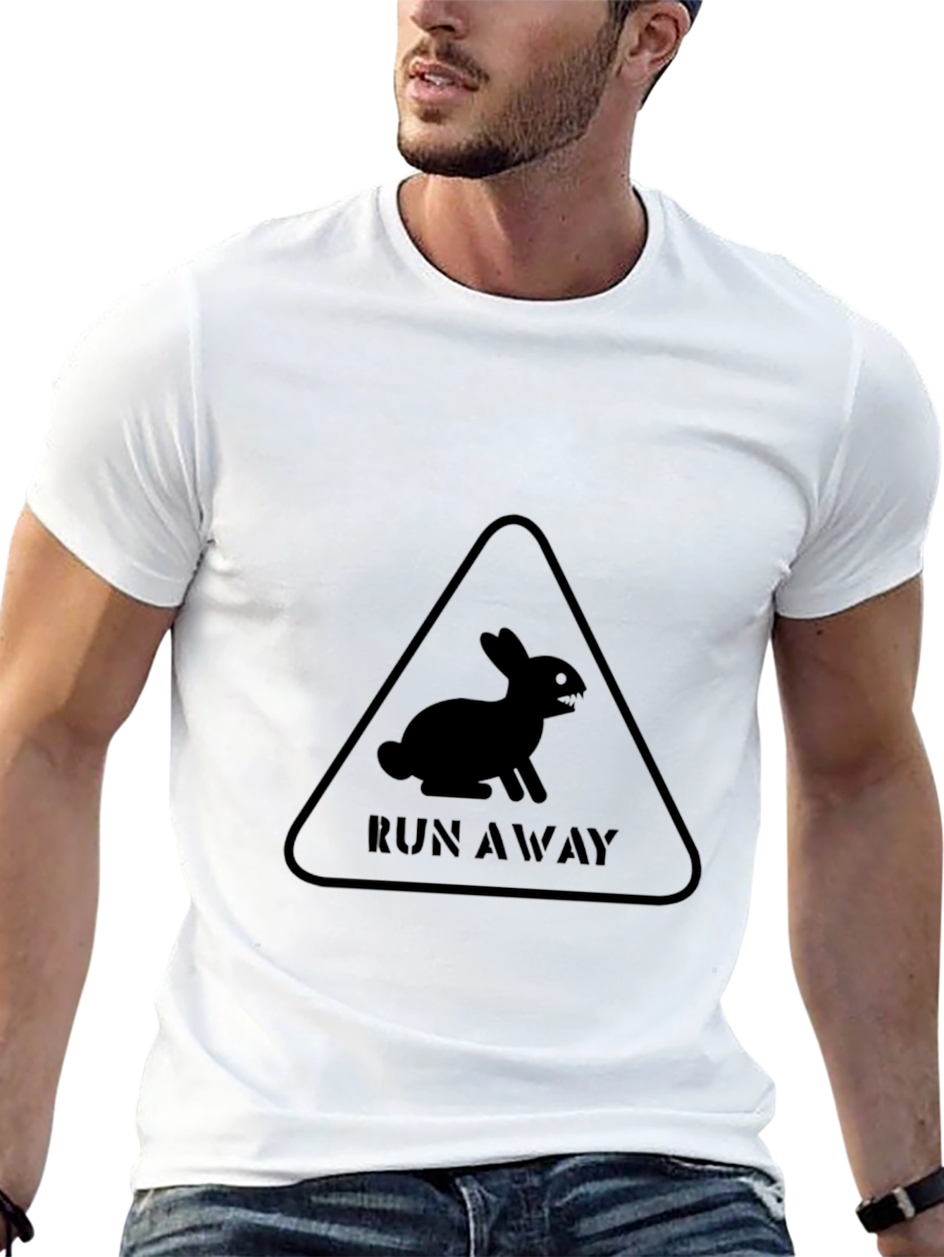 Run Away Rabbit Black T-Shirt