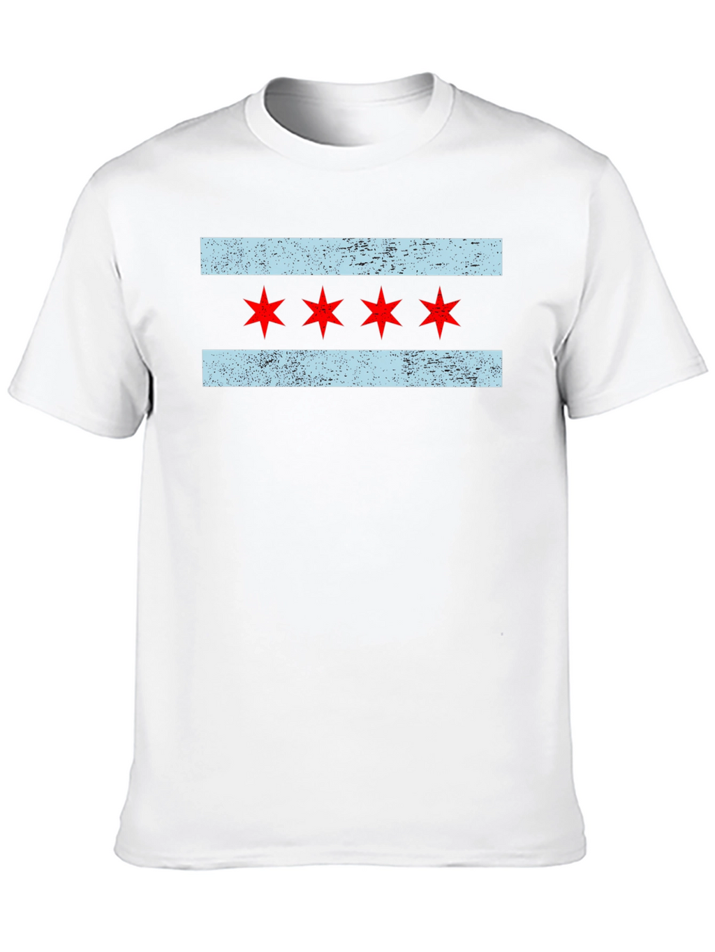 Chicago Flag T-Shirt - Distressed Design