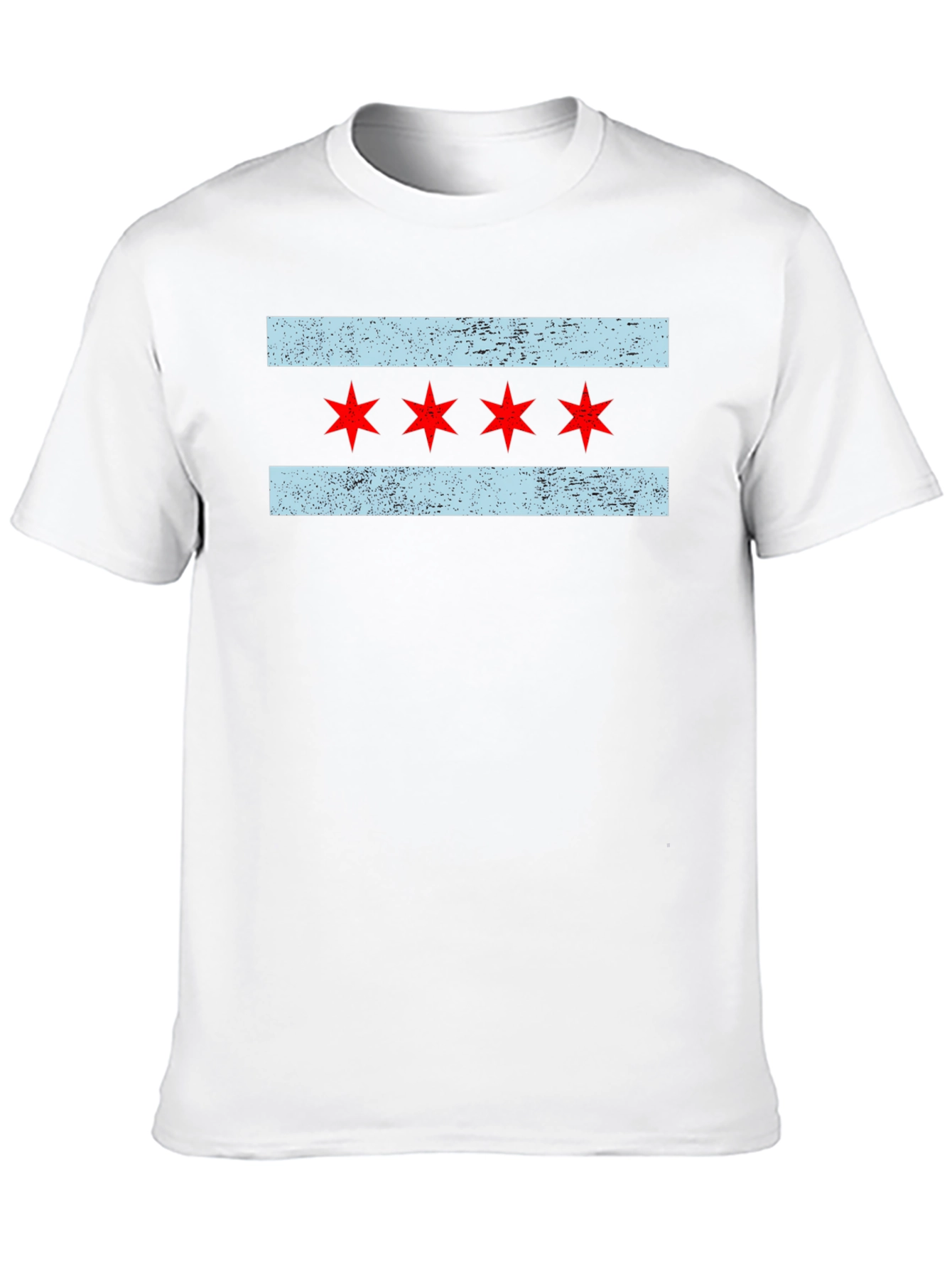 Chicago Flag T-Shirt - Distressed Design
