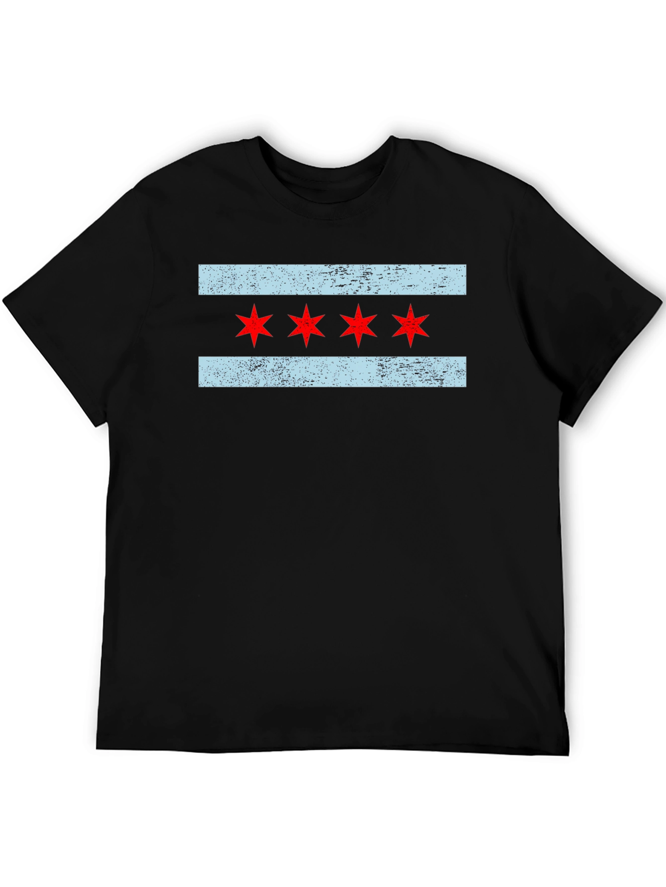 Chicago Flag T-Shirt - Distressed Design