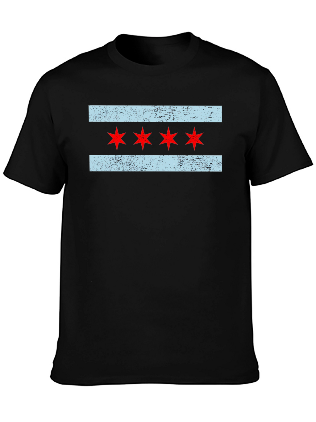 Chicago Flag T-Shirt - Distressed Design