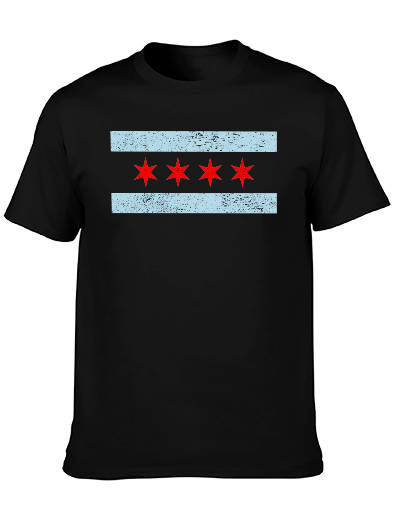 Chicago Flag T-Shirt - Distressed Design