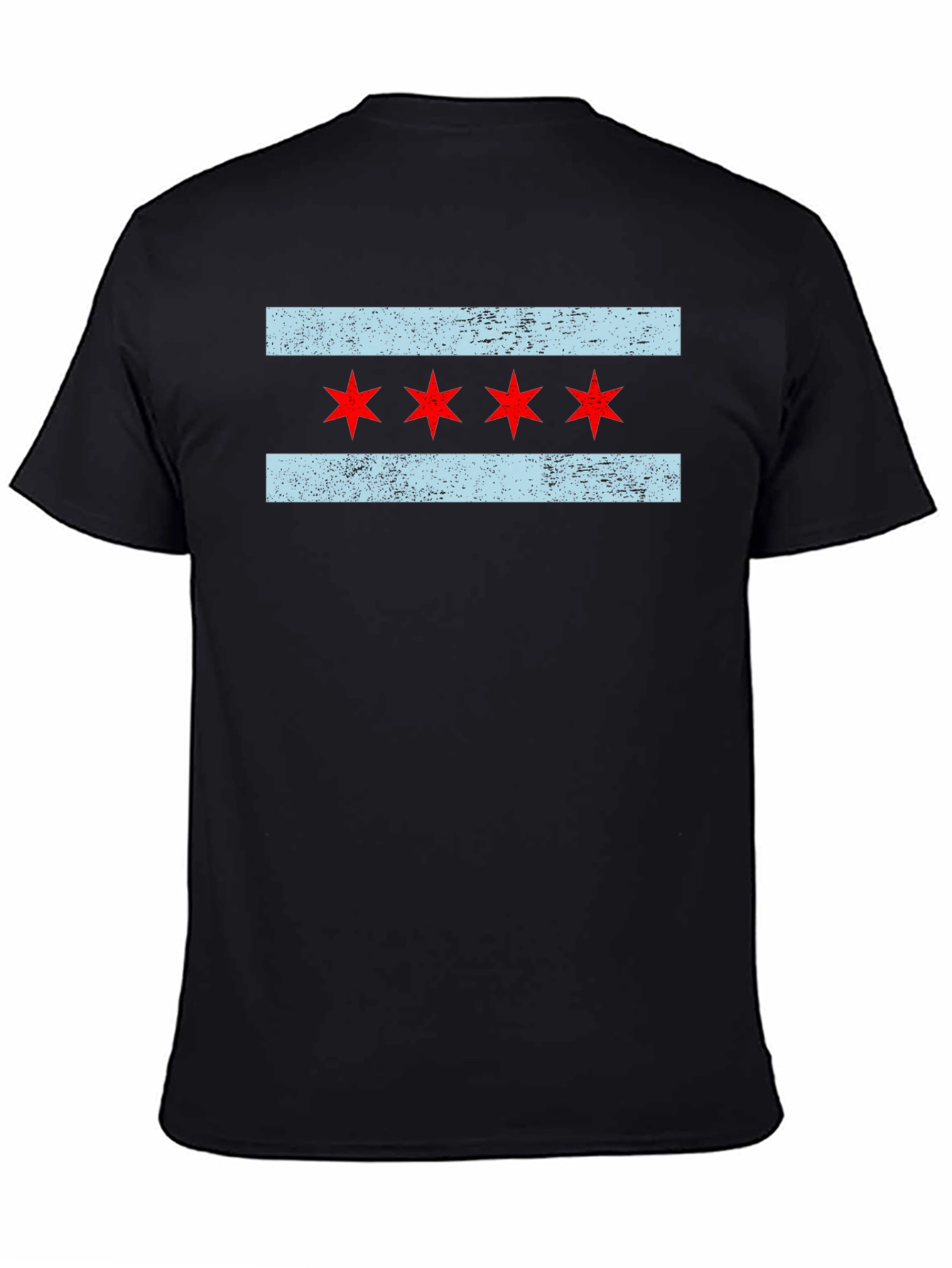 Chicago Flag T-Shirt - Distressed Design