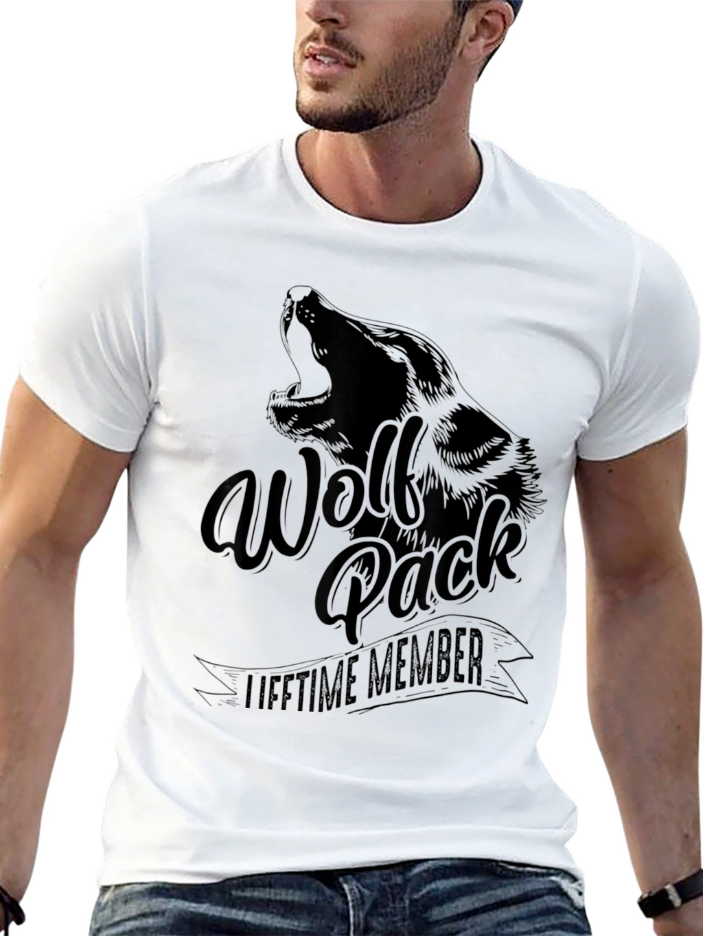 Wolf Pack Lifetime Member Black Graphic Tee